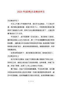 2025年[經(jīng)典]元旦晚會(huì)作文