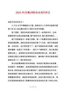 2025年(合集)消防安全知識作文