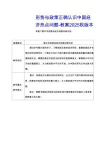 形勢(shì)與政策正確認(rèn)識(shí)中國(guó)經(jīng)濟(jì)熱點(diǎn)問(wèn)題-教案2025秋版本