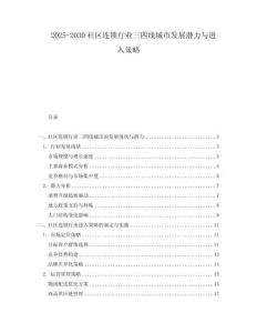 2025-2030社區(qū)連鎖行業(yè)三四線城市發(fā)展?jié)摿εc進(jìn)入策略