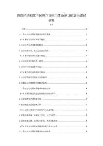 營(yíng)商環(huán)境視域下民營(yíng)企業(yè)信用體系建設(shè)的法治路徑探析【14000字（論文）】