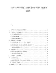 2025-2030中國化工新材料進口替代空間及技術壁壘報告