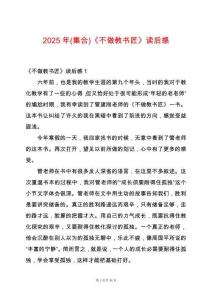 2025年(集合)《不做教書匠》讀后感