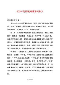 2025年[優(yōu)選]有趣游戲作文