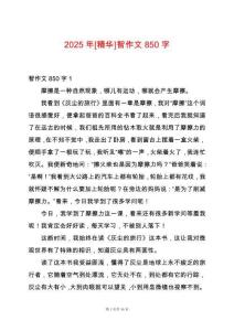 2025年[精華]智作文850字