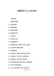 咸酸菜行業(yè)分析報(bào)告