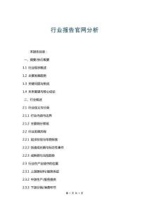 行業報告官網分析
