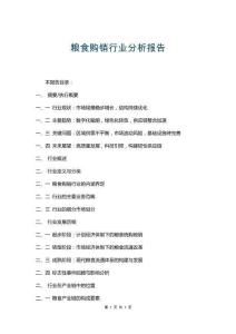 糧食購銷行業(yè)分析報(bào)告