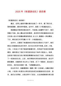 2025年《鐵道游擊隊(duì)》讀后感