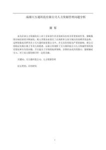 成都天互通科技有限公司人力資源管理問題分析