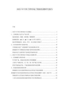 2025年中國子彈形端子數(shù)據(jù)監(jiān)測研究報告