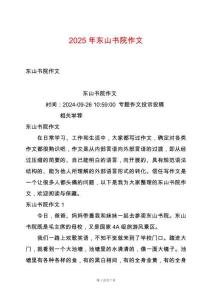 2025年?yáng)|山書(shū)院作文