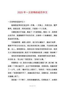 2025年一次恐怖的經(jīng)歷作文
