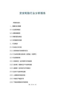 定安輪胎行業(yè)分析報(bào)告