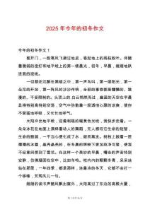 2025年今年的初冬作文