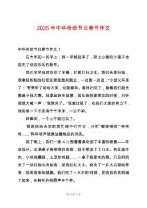 2025年中華傳統(tǒng)節(jié)日春節(jié)作文