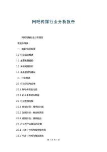 网吧传媒行业分析报告