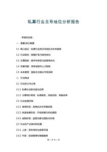 私募行業(yè)主導(dǎo)地位分析報(bào)告