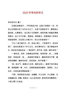 2025年爭執(zhí)的作文