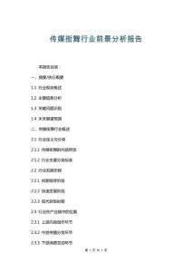 传媒街舞行业前景分析报告