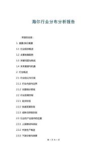 海爾行業(yè)分布分析報告