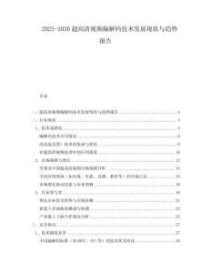 2025-2030超高清視頻編解碼技術(shù)發(fā)展現(xiàn)狀與趨勢(shì)報(bào)告