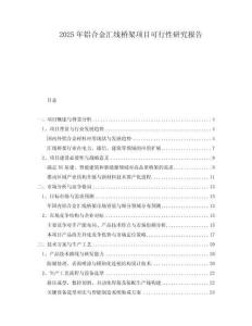 2025年鋁合金匯線橋架項目可行性研究報告