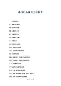 泰語行業(yè)痛點分析報告