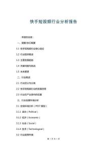 快手短視頻行業(yè)分析報告