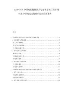 2025-2030中國高性能計算并行處理系統行業市場深度分析及發展趨勢和前景預測報告