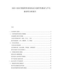 2025-2030智能照明系統(tǒng)協(xié)議互操作性測試與平臺兼容性分析報告