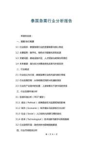 泰國(guó)急需行業(yè)分析報(bào)告