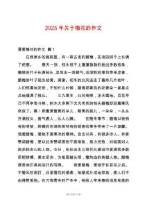 2025年關于梅花的作文