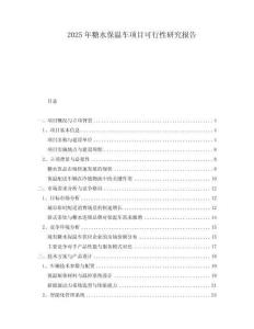 2025年糖水保溫車項目可行性研究報告