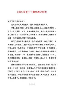 2025年關(guān)于下雪的周記初中