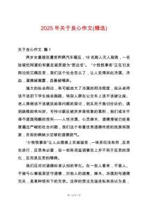 2025年關(guān)于良心作文(精選)