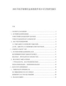 2025年醫(yī)學(xué)影像信息系統(tǒng)軟件項目可行性研究報告