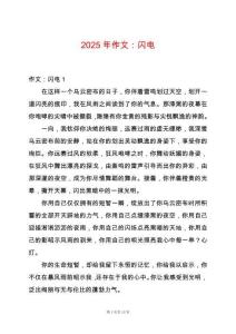 2025年作文：閃電