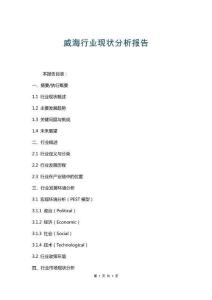 威海行業(yè)現(xiàn)狀分析報(bào)告