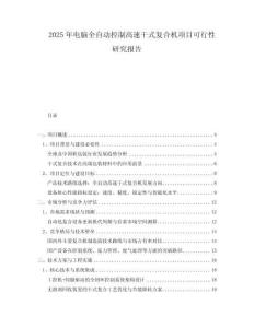 2025年电脑全自动控制高速干式复合机项目可行性研究报告