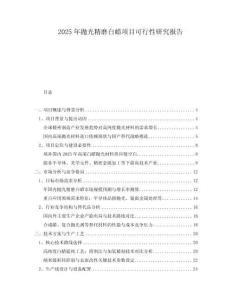 2025年拋光精磨白蠟項(xiàng)目可行性研究報(bào)告
