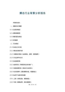 搏擊行業(yè)背景分析報告