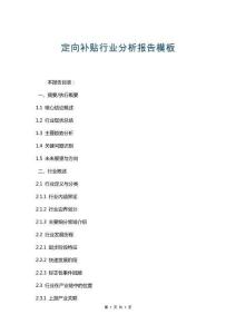 定向補貼行業分析報告模板