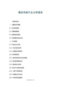 福安傳統行業分析報告