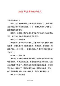 2025年元宵的歡樂作文