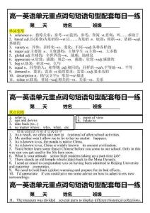 Unit 5 重點單詞，詞組，語法，句型每日一練