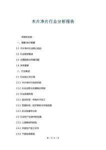 木片净片行业分析报告