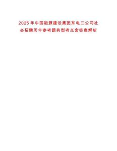 2025年中國(guó)能源建設(shè)集團(tuán)東電三公司社會(huì)招聘歷年參考題典型考點(diǎn)含答案解析
