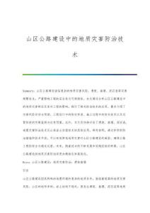 山區(qū)公路建設(shè)中的地質(zhì)災(zāi)害防治技術(shù)