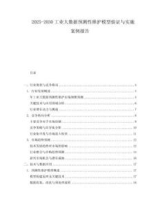 2025-2030工業(yè)大數(shù)據(jù)預(yù)測性維護(hù)模型驗證與實施案例報告